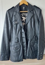 Damen Leder Jacke schwarz 