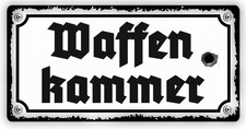 WAFFENKAMMER Blechschild Hochglanz Deko Schild Waffenkammer