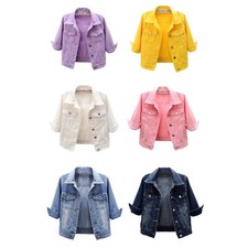 Damen Jeansjacke Denim Jacke Casual Kurz Jeans Bauchfrei Mantel Stretch Oberteil