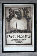 große Radierung Hutmacher Habig Wien um 1920 von H.Neumann