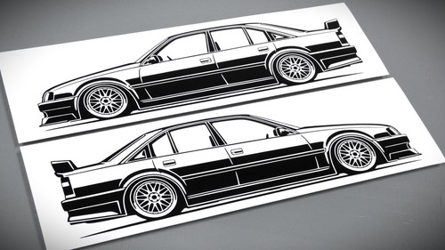 Opel omega tuning - a, aufkleber