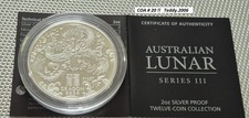 2 Oz Lunar 3  Dragon 2024  Proof Silber Münze PP Silver Coin Drache COA # 20