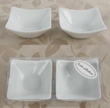 Porzellan Dip Schale, eckig (4er Set) - Dipschale, für Kräuterbutter, Oliven