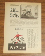 Seltene Werbung SUBBUTEO Tisch-Fußball Calcio Miniatura 1972