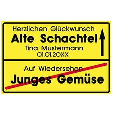 Schild Alte Schachtel