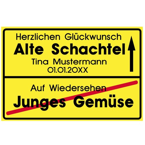 Schild alte schachtel - schild,