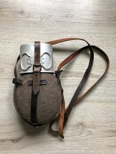 Feldflasche Trinkflasche Bundeswehr Alu Lederriemen Filz Sammler Outdoor Camping