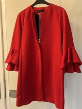 Mantel Zara Woman XS Rot Volant Ärmel NEU
