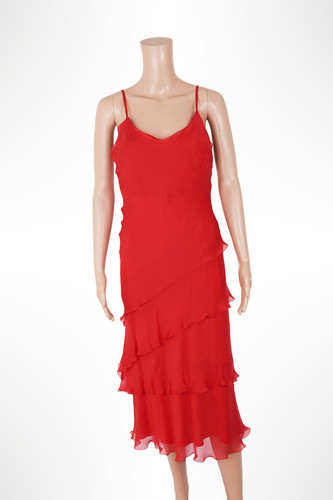 Rotes seidenkleid mit - seidenkleid,