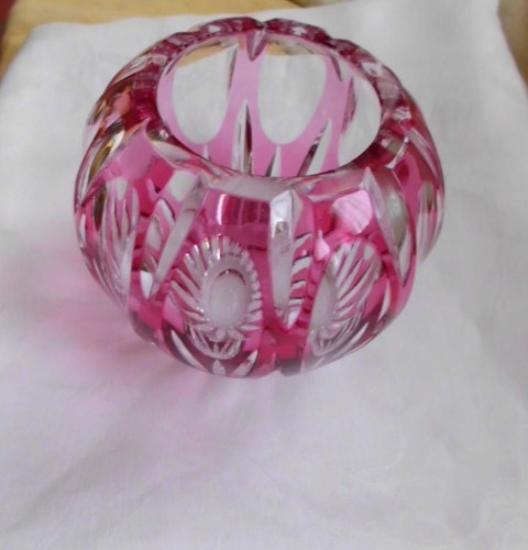 Vintage bleikristall kugelvase - vintage,