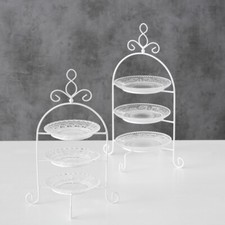 Etagere madita 3er - glas, weiß
