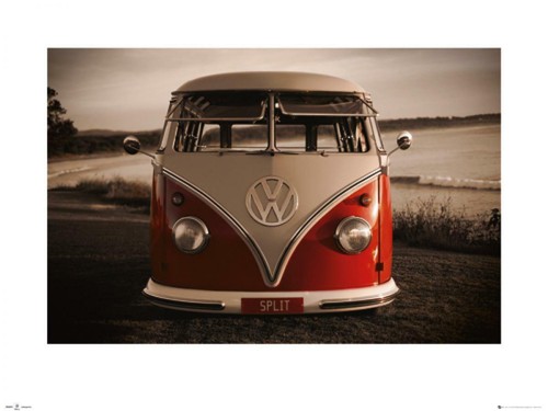 Red kombi bulli bus - -,