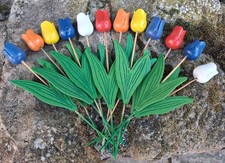 Vintage holzblumen 12 x - holzblumen*12,