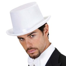 Samt Zylinderhut weiß Party Zylinder Hut für Karneval und Mottopartys
