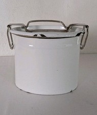 Alter Emaille Essensträger, Weiß, ca.1910/20