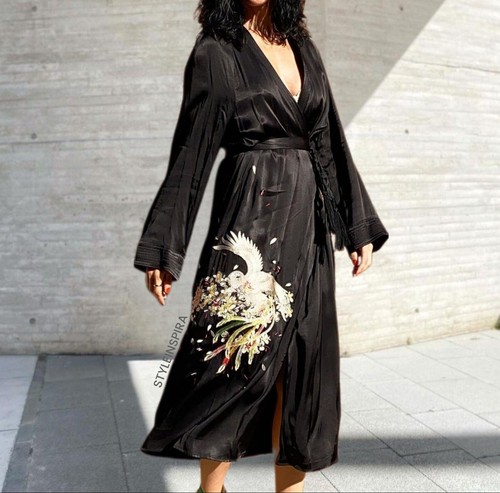 Zara kimono kaftan wickelkleid - kimono,