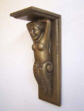 Wandkonsole Board Konsole Frauenmotiv Holz Antiker Goldton 