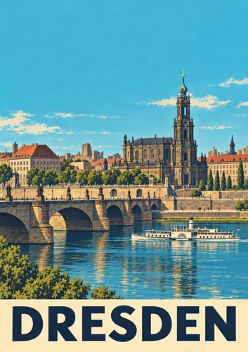 Dresden vintage retro - dresden, poster