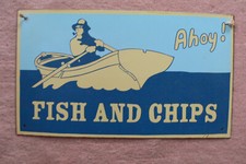 Fish and Chips Metallschild, Plakette für Imbiss, Pub oder Kneipe