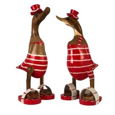 2X Holz Ente Lauf Ente
