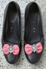 Schuhclips 1 Paar rote Schleifen mit Blumen Trachtenschuhe Oktoberfest Wiesn 