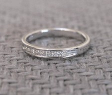 NEU 14K WEISSGOLD 1/4 KARAT PRINZESSSCHLIFF NATÜRLICHER ABGEBAUTER DIAMANT BANDRING Größe 7