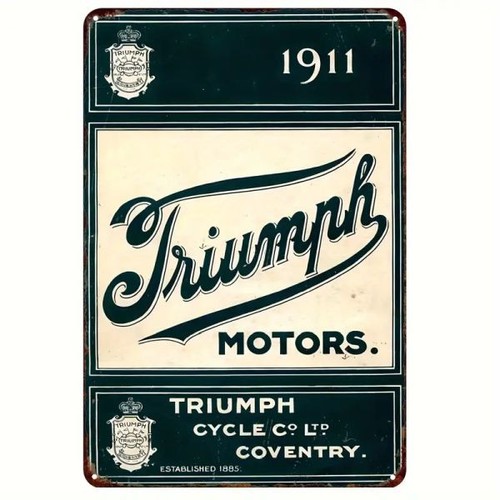 Blechschild triumph motors - blechschild,