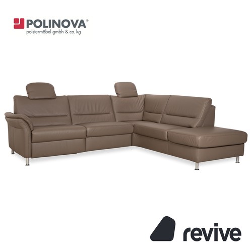 Polinova leder ecksofa grau - polinova,