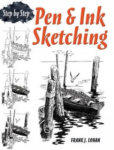 Pen ink sketching step - ink,