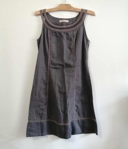 Kleid grau leinen ungefüttert - kleid,