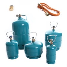 Leere befüllbare Gasflasche Propan Butan Camping Grill Umfüllschlauch 0,5-5kg