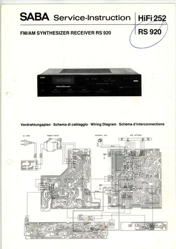 Saba service manual - saba, rs