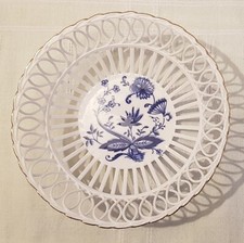 Obstschale CEROC Cluj-Napoca/Rumänien, Zwiebelmuster Dekor, Goldrand, Ø 16 cm