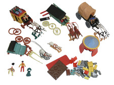 Vintage Timpo Toys Western Kutsche Kutschen mit Figuren Sammlung Set