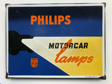 Philips Motorcar Lamps: Schön erhaltenes, seltenes Schild, tolle Graphik um 1930