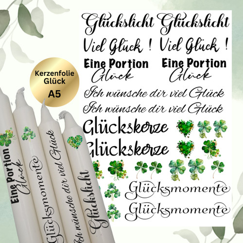 Kerzenfolie tattoofolie glück - kerzenfolie,