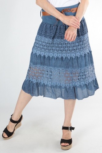 Damen rock sommer knielang - damen,