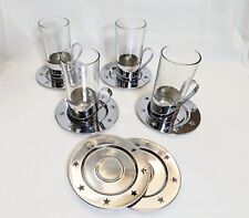 ? 4x Leonardo Trinkbecher + 2x Dekoplatte Winter/Sternenmotiv Metall ?