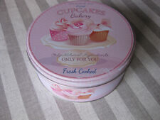 Box Dose Blechdose Sweet CUPCAKES Bakery Ø 14 cm Höhe 6 cm Rosa mit Motiv