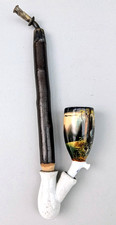 Gesteckpfeife mit Jagdmotiv