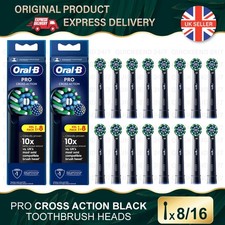 Oral-B Braun Zahnbürstenköpfe | PRO Cross Action BLACK - Günstige 8/16 Köpfe
