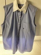 Ärmellose Bluse  - Henry Cotton‘s - Gr.40 / 42,Blau-Weiß ,Baumwolle - Neuw.