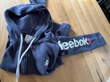 Reebok Sweat Reißverschluss Jacke Hoodie Blau Gr. XL Taschen unisex