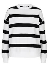 Damen Sweat Shirt Oversize Paßform  weiß schwarz gestreift Gr. 36 - 54 neu 16113