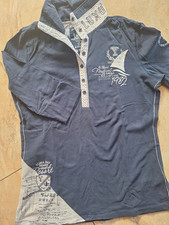 Soccx Langarmshirt Bluse Shirt Pullover Polo Damen blau grau M/L neuwertig