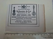 SCHUSTER &Co Musik Instrumenten manufaktur Geige Posaune Markneukirchen Anzeige