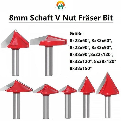 Schaft nut fräser bit3d - v-nut-fräser-bit3d, cnc