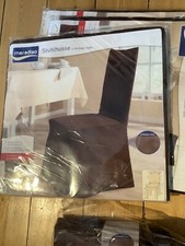 Stuhlhussen braun in Wildleder-Optik von meradiso , 4 Stück, neuwertig 