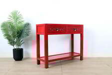 Konsole Konsolentisch  aus massivem Holz rot #M-SID-A45R