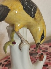 Älteste Volkstetter Porzellan Manufaktur Künstler Arthur Storch Tierfigur Pirol